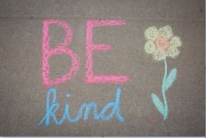 Kind words in chalk